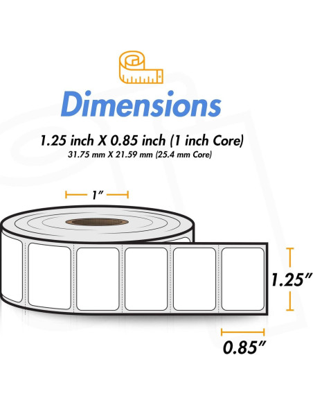 4 Rollos Etiquetas Térmicas OfficeSmartLabels 31.75x21.59mm
