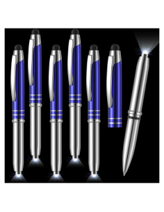 Bolígrafos Estilógrafos Chinco 5 Piezas con Linterna LED Azul
