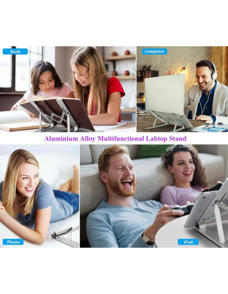 Soporte para Laptop ZSIMC de Aluminio Ajustable Plegable 10-15.6"