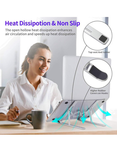 Soporte para Laptop ZSIMC de Aluminio Ajustable Plegable 10-15.6"