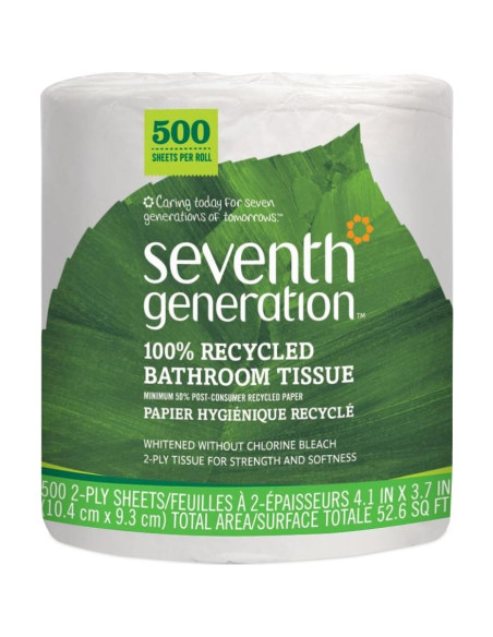 Papel Higiénico 2 Capas Seventh Generation 100% Reciclado 500 Hojas