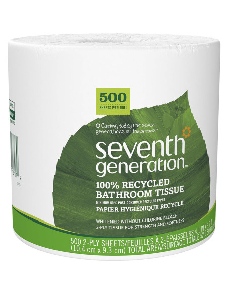 Papel Higiénico 2 Capas Seventh Generation 100% Reciclado 500 Hojas