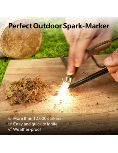 Kit de Inicio de Fuego NOOPEL 6-en-1 con Barra de Ferro y Paracord 2