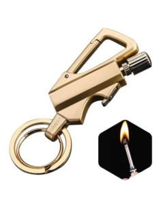 Encendedor Permanente COPAMVR con Abrebotellas Llavero Dorado