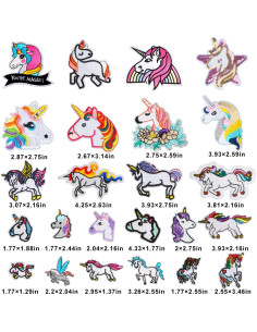24 Parches Bordados Unicornio Arcoíris CCINEE para Ropa 2
