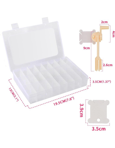 Organizador de Hilo de Bordado Drlmeio con 100 Bobinas y Etiquetas