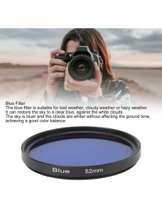 Filtro de lente de 52 mm Cuifati de vidrio óptico azul 2