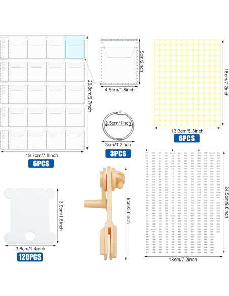 Organizador de Hilo de Bordado Humyoun 132 Piezas con 120 Bobinas