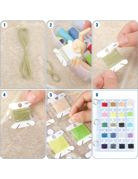 Organizador de Hilo de Bordado Humyoun 132 Piezas con 120 Bobinas