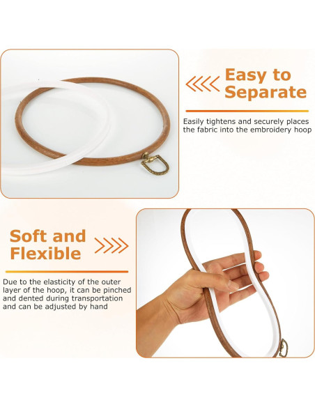 10 Aros de Bordado Redondos LOYORTY 21 cm Imitación Madera