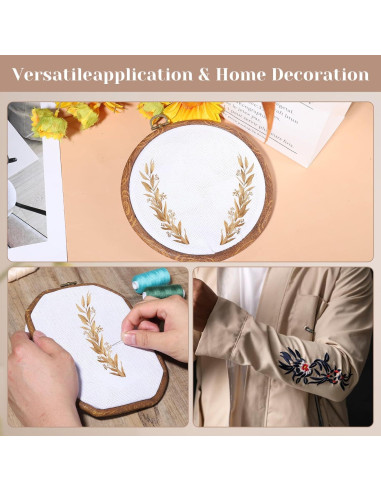 9 Aros de Bordado Imitación Madera Josojoou - Varios Tamaños