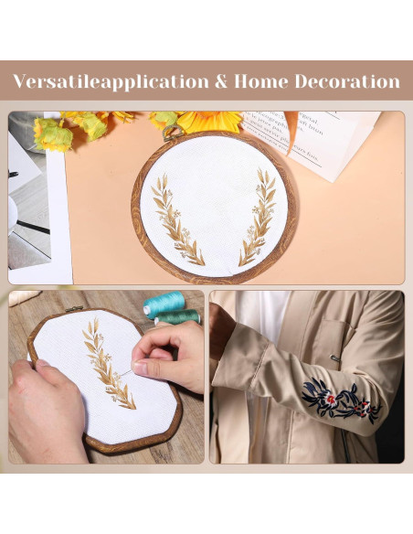 9 Aros de Bordado Imitación Madera Josojoou - Varios Tamaños