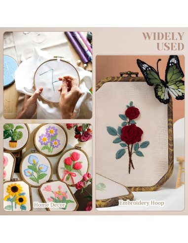 9 Aros de Bordado Imitación Madera Josojoou - Varios Tamaños