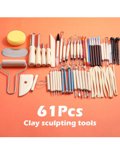 Kit de Herramientas de Alfarería 61 Piezas Abeillo 2