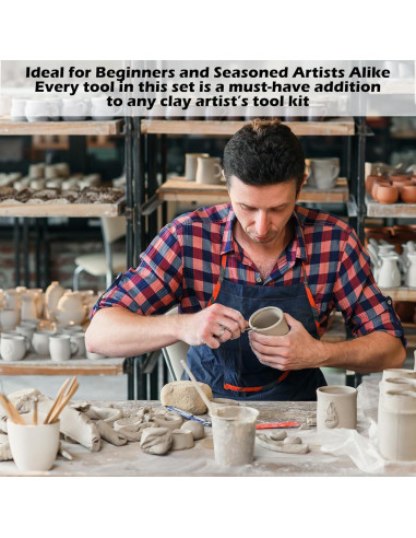 Kit de Herramientas de Alfarería 61 Piezas Abeillo