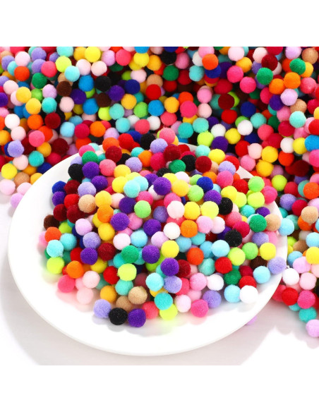 Yunsailing 4000 Pom Poms Multicolor 1cm para Manualidades DIY Yunsailing 4000 Pom Poms Multicolor 1cm para Manualidades DIY