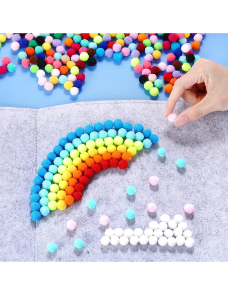 Yunsailing 4000 Pom Poms Multicolor 1cm para Manualidades DIY Yunsailing 4000 Pom Poms Multicolor 1cm para Manualidades DIY