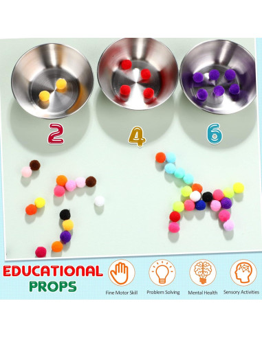 Yunsailing 4000 Pom Poms Multicolor 1cm para Manualidades DIY