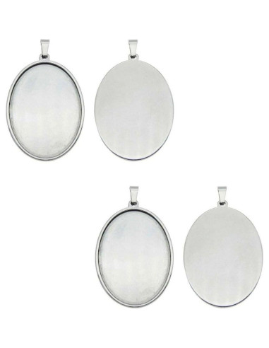 10 Tazas Bezel Acero Inoxidable Adabele 14mm x 10mm Joyería