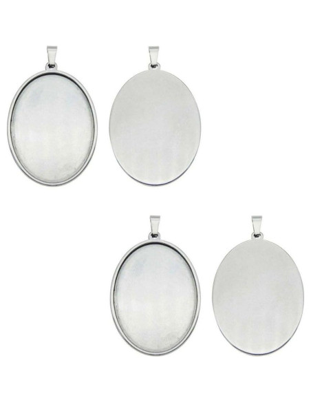 10 Tazas Bezel Acero Inoxidable Adabele 14mm x 10mm Joyería