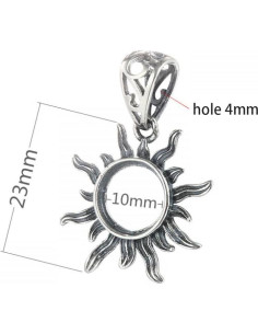 Base Colgante de Plata Esterlina 925 para Cabochón 10mm DIY 2