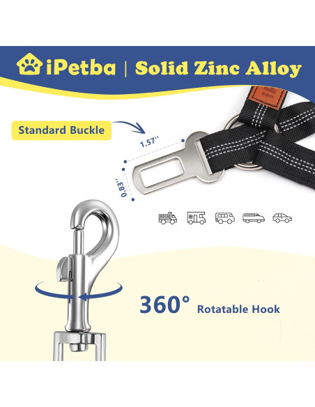 Cinturón de Seguridad para Perros IPETBA Ajustable Azul