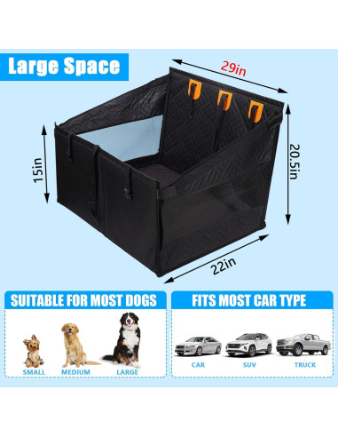 Asiento de Coche para Perros XUYEDOGLSH GZD2-BK Negro