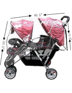 Cubierta de Lluvia Doble Ymkf Sqqr para Carrito de Bebé Universal 2