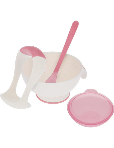 Tazón Nuby Garden Fresh Mash N' Feed con triturador y cuchara