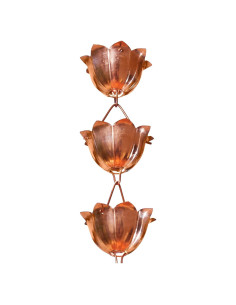Cadena de Lluvia de Cobre Puro Monarch 2.6 m con 18 Copas