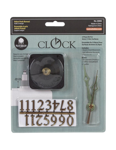 Kit de Reloj Walnut Hollow 3 Piezas para Superficies 6.35 mm