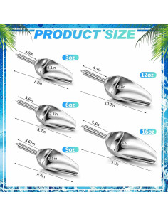 Paquete de 5 cucharas de acero inoxidable Tioncy 85-455g 2