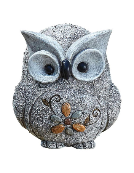 Estatua de Búho Grueso Roman 19.69 cm Decoración Jardín