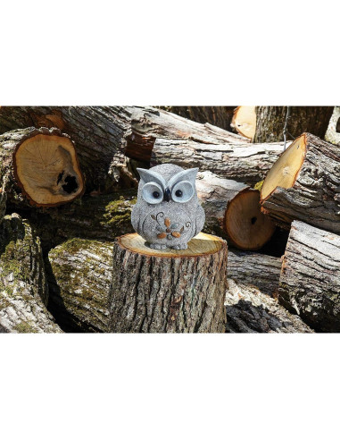 Estatua de Búho Grueso Roman 19.69 cm Decoración Jardín