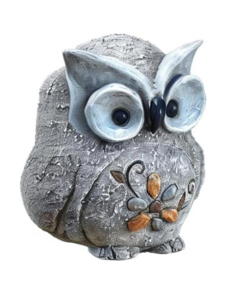 Estatua de Búho Grueso Roman 19.69 cm Decoración Jardín