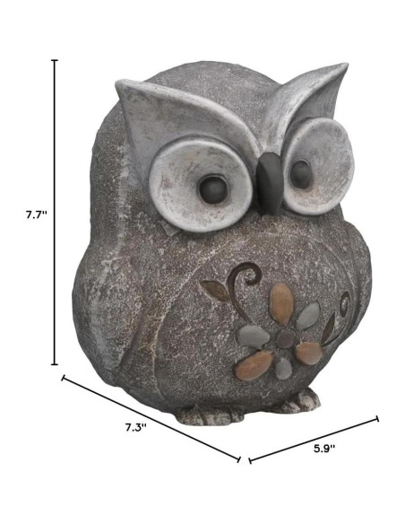 Estatua de Búho Grueso Roman 19.69 cm Decoración Jardín