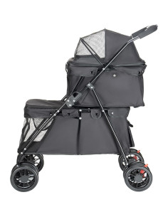 Carrito Doble para Mascotas Rkrouco Negro 24kg Plegable 2