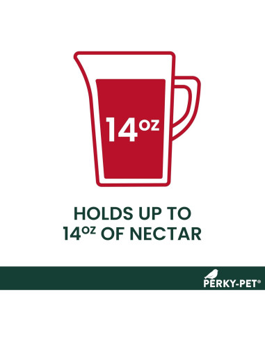 Alimentador de Colibríes de Vidrio Perky-Pet 455-2 414 ml Rojo