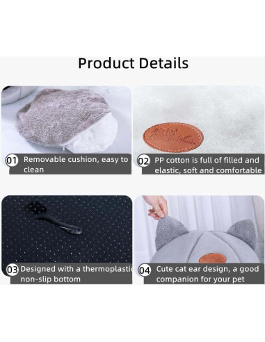Cama para Gatos KooTeedd L Gris 36.1x36.1x36.1 cm