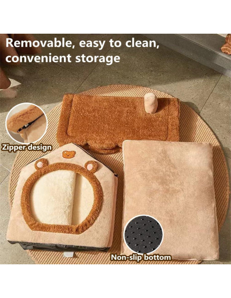 Cama para Gatos KooTeedd, Cueva Suave Marrón S-40 cm Cama para Gatos KooTeedd, Cueva Suave Marrón S-40 cm