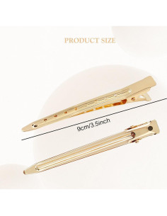 Clips de Pelo de Metal Dorado Dizila - 40 Piezas 9cm 2