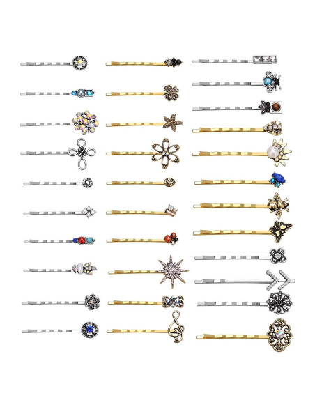 10 Pinzas para el Cabello TEEMI Vintage Hipoalergénicas 16.8 cm