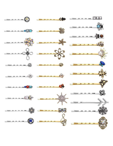 10 Pinzas para el Cabello TEEMI Vintage Hipoalergénicas 16.8 cm