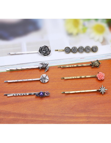 10 Pinzas para el Cabello TEEMI Vintage Hipoalergénicas 16.8 cm