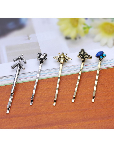 10 Pinzas para el Cabello TEEMI Vintage Hipoalergénicas 16.8 cm