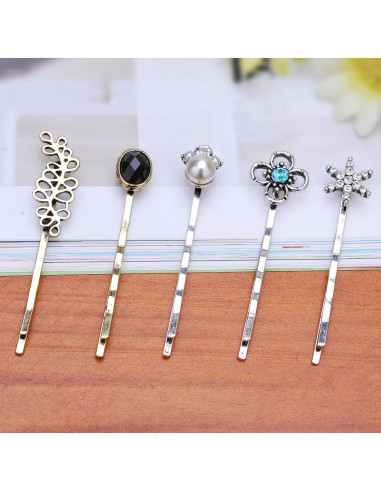 10 Pinzas para el Cabello TEEMI Vintage Hipoalergénicas 16.8 cm