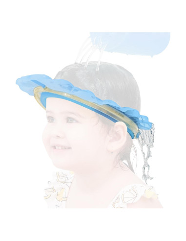 Visera de baño Kair para bebés - Gorro de ducha silicona azul