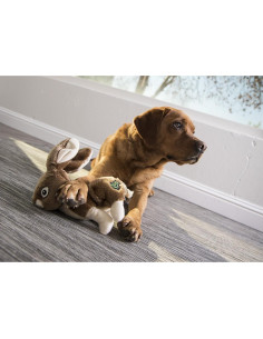 Juguete de Peluche Squeaky goDog Fauna Conejo Grande Marrón 2