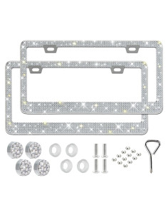 Marco de Placa de Licencia Brillante RunOne 2 Pack Acero Inoxidable