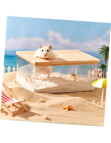 Caja de Baño de Arena para Hámster BESPORTBLE Acrílico 15.5x10.5cm